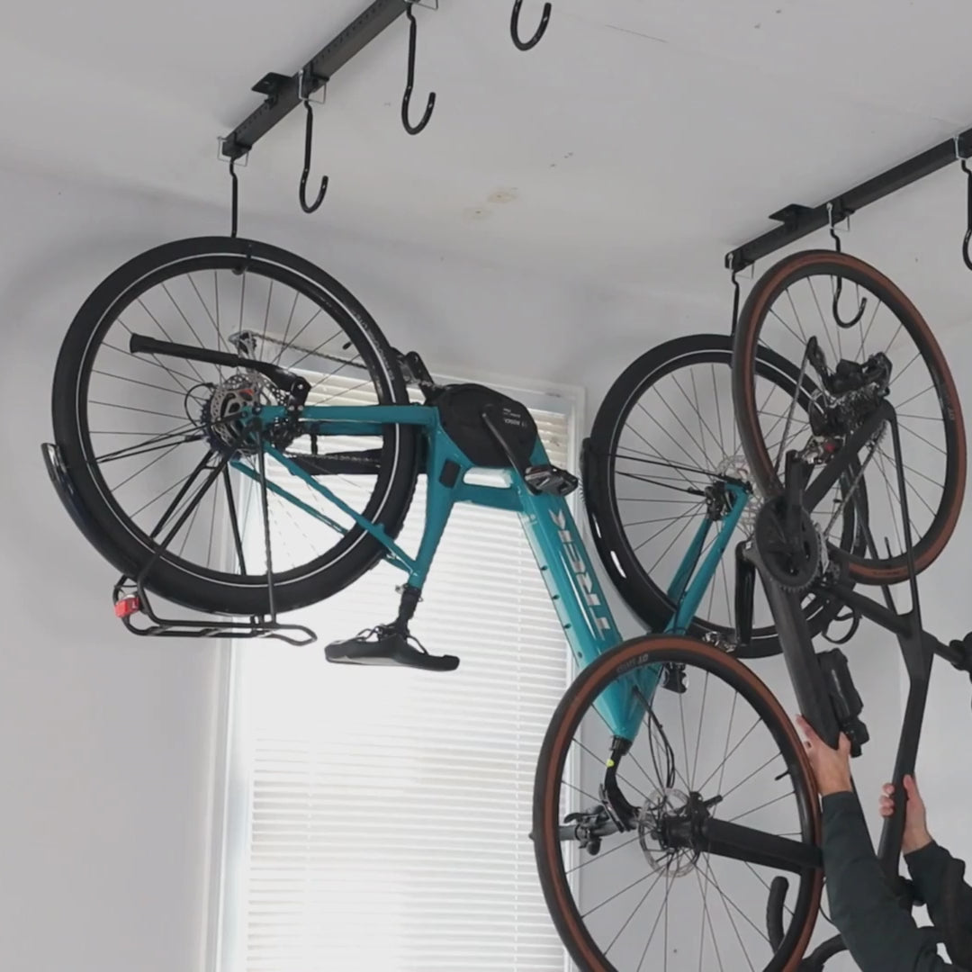 Load video: loading bike ceiling rack