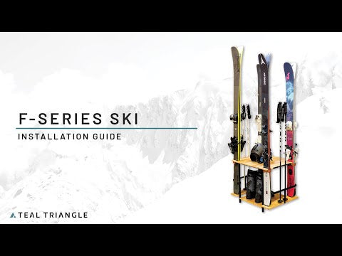 Teal Triangle Freestanding Ski Organizer | Holds 4 Pairs of Skis