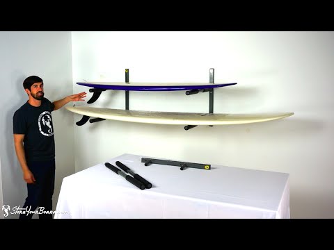 Wall Mount Surf & SUP Rack | 2 Boards | Heavy Duty Metal