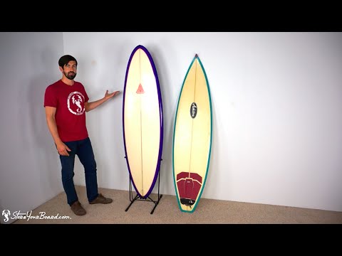 The lineup freestanding surfboard display online rack