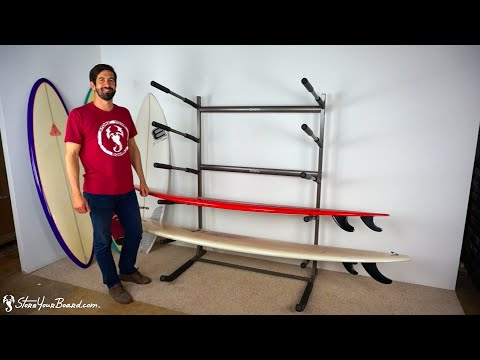 Indoor-Outdoor Freestanding Surf Rack | Holds 5 Surfboards