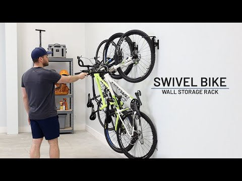 Swivel Mount Bike Storage Rack | 2 Bike Garage Wall Hooks