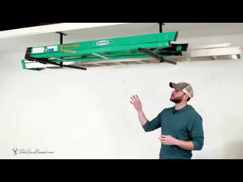 Overhead Ladder Storage Rack | Hi-Port 2 | Adjustable Ceiling Mount ...