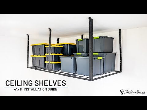 how to install garage ceiling shelf
