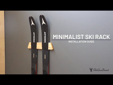 Minimalist Wood Ski Display Rack | Wall Mount