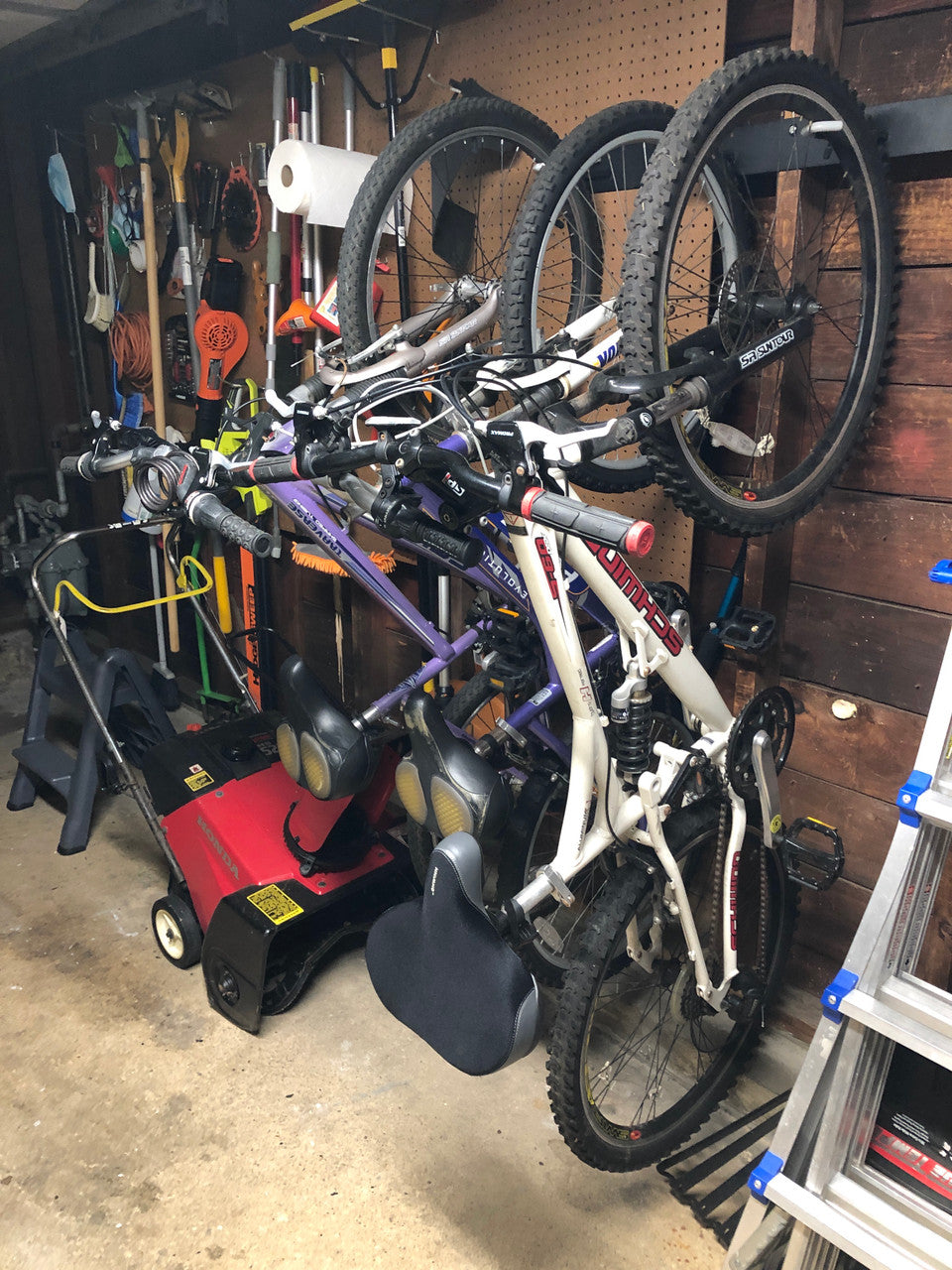 4 bike wall storage rack hooks