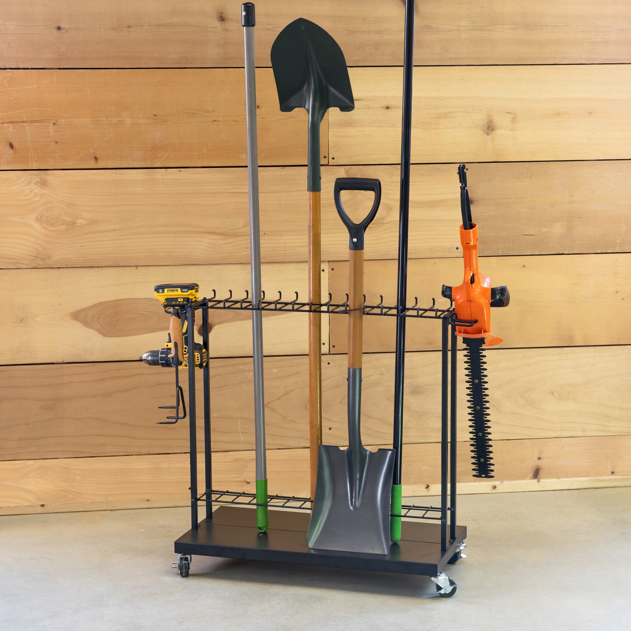 Shovel Shuttle, Rolling Garden Tool Organizer, Shovel, Rake, Clippers ...