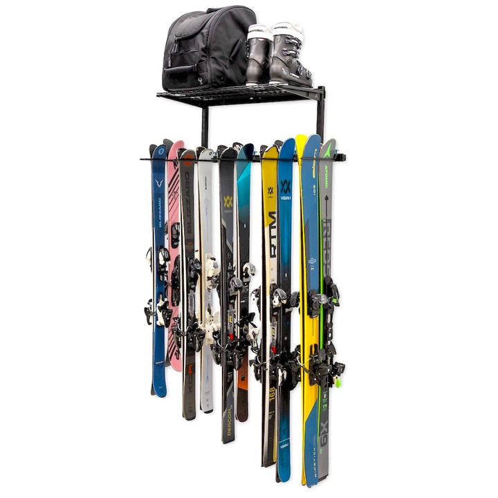 ski storage rack with shelf