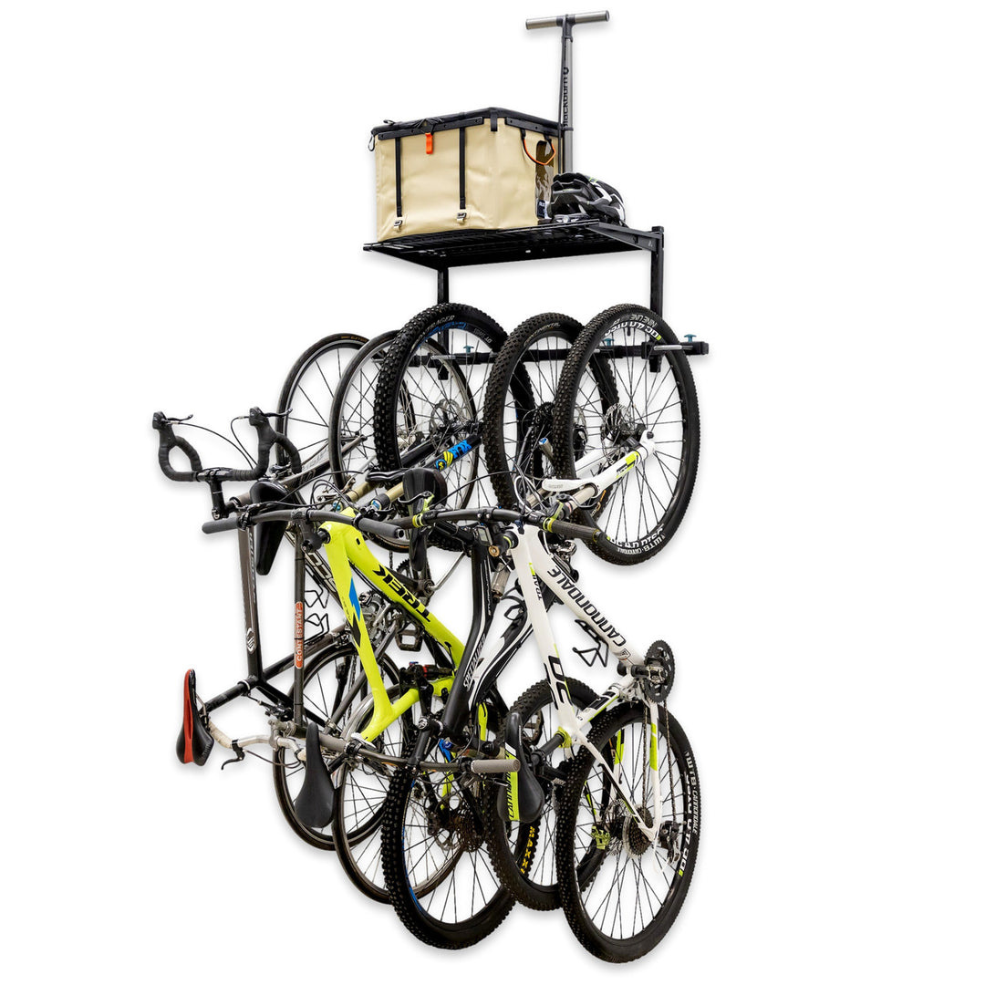 bike storage rack with shelf