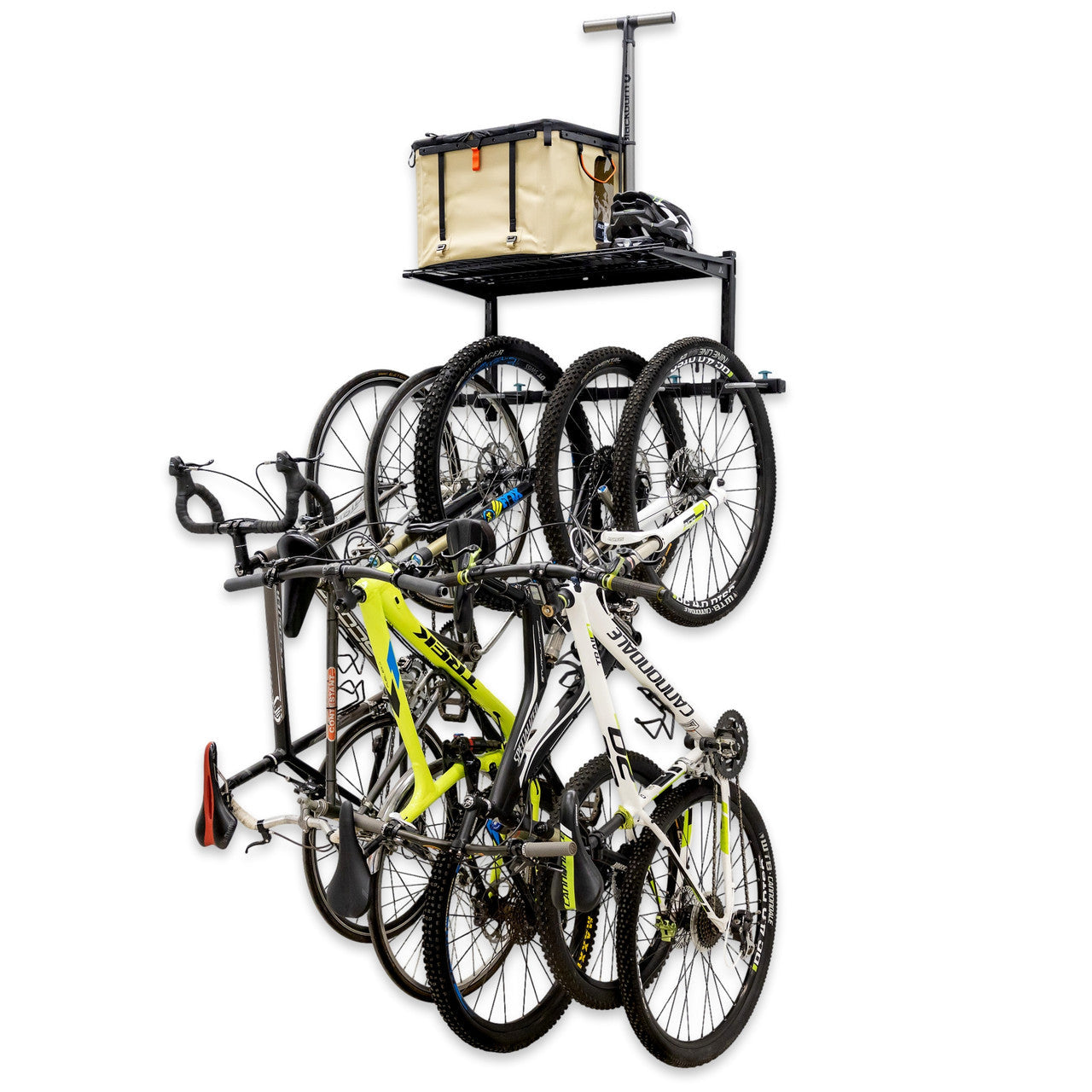 bike storage rack with shelf