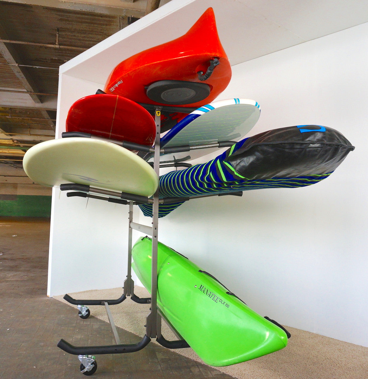 kayak and sup storage rack with wheels