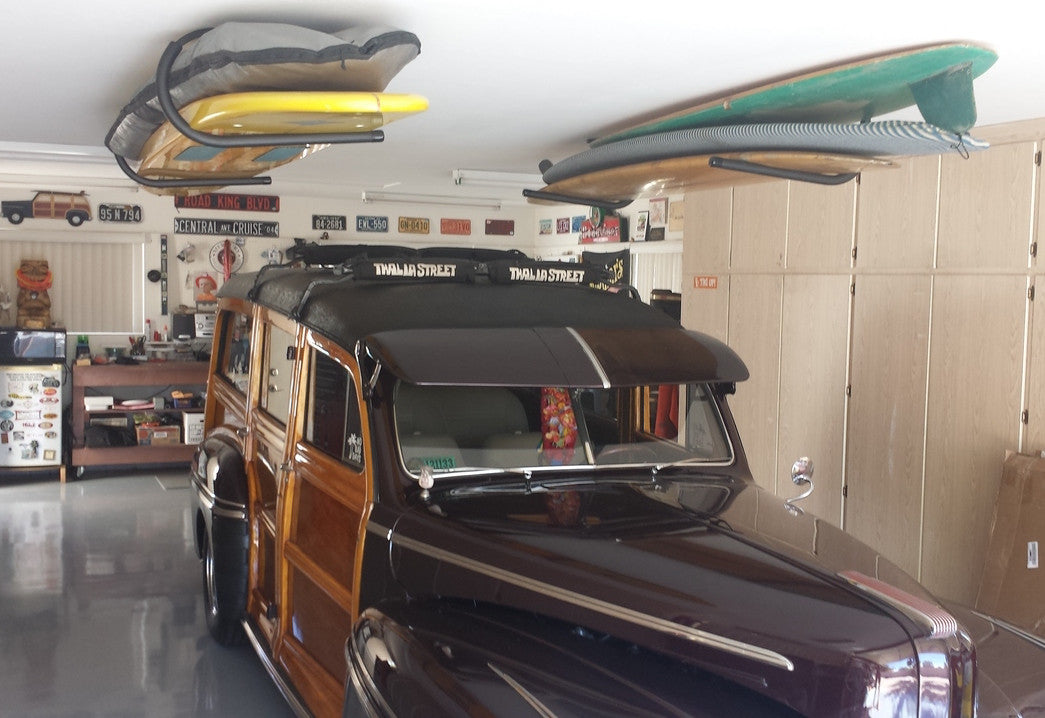 surfboard garage ceiling storage for longboards