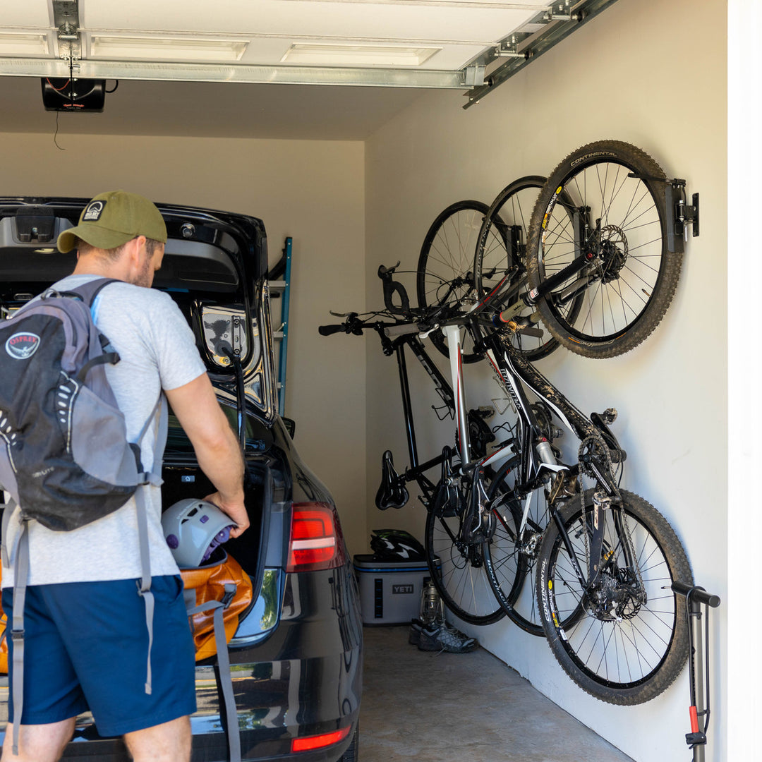 organized garage bikes