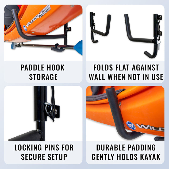 kayak storage wall rack graphic