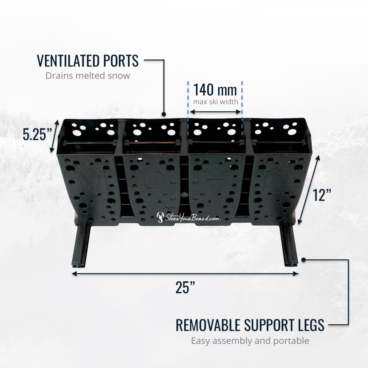 Freestanding Ski Storage Rack: Easy Setup, Holds 4 Skis, Durable ...
