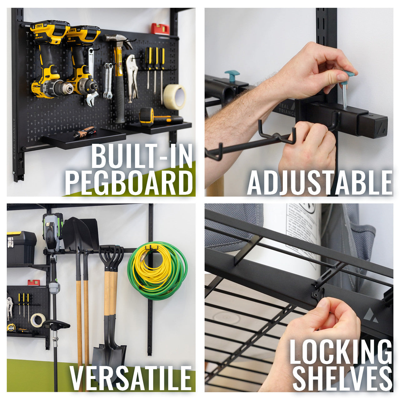 garage power tool and yard tool organizer