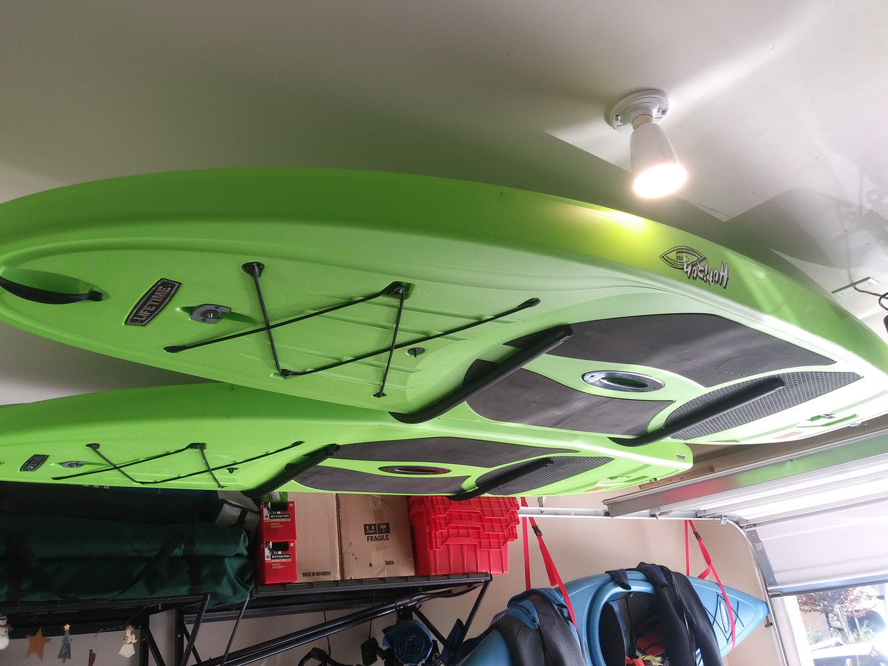 garage ceiling SUP rack