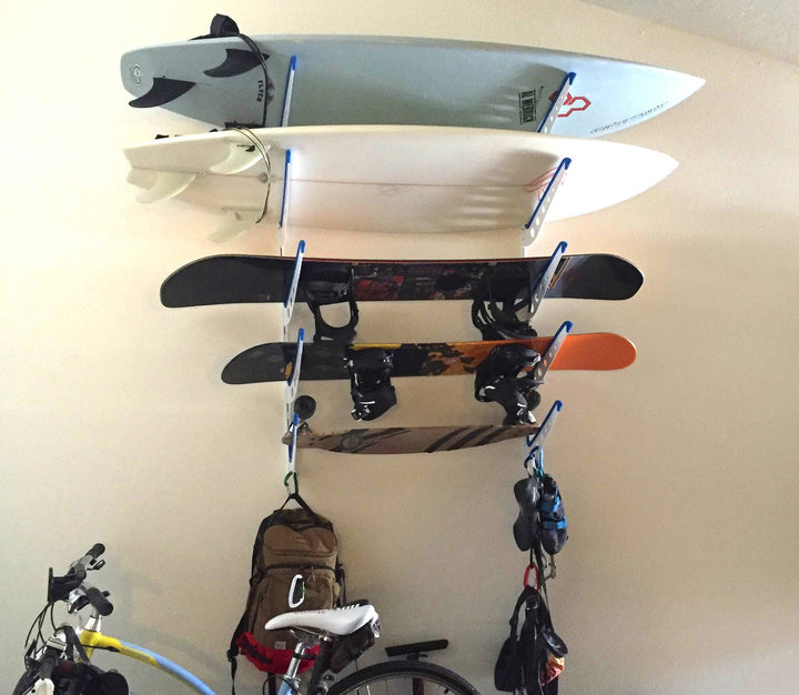 surfboard snowboard and skateboard home storage rack #color_white