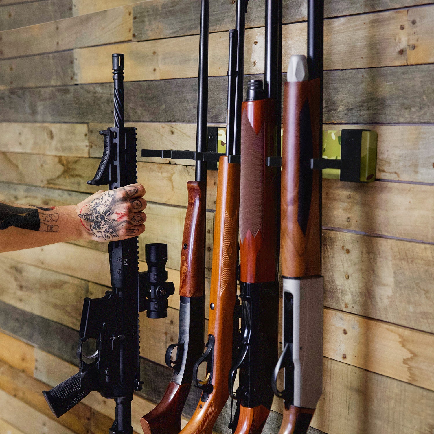 Gun Rack For Wall, MultiCam Firearm Storage Rack, Vertical Shotgun Wall ...