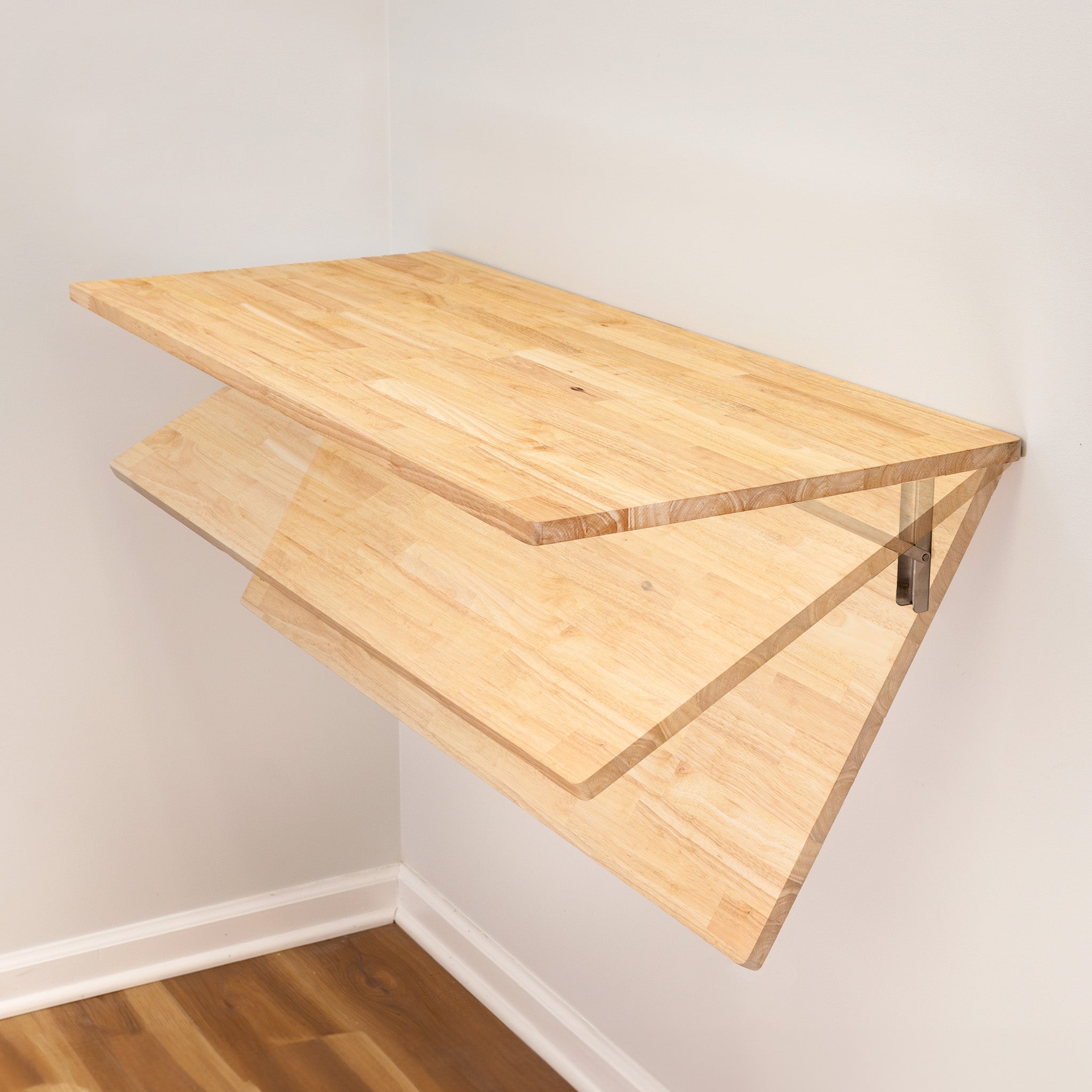 Space-Saving Foldaway Workbench, Wall-Mounted Butcher Block Table