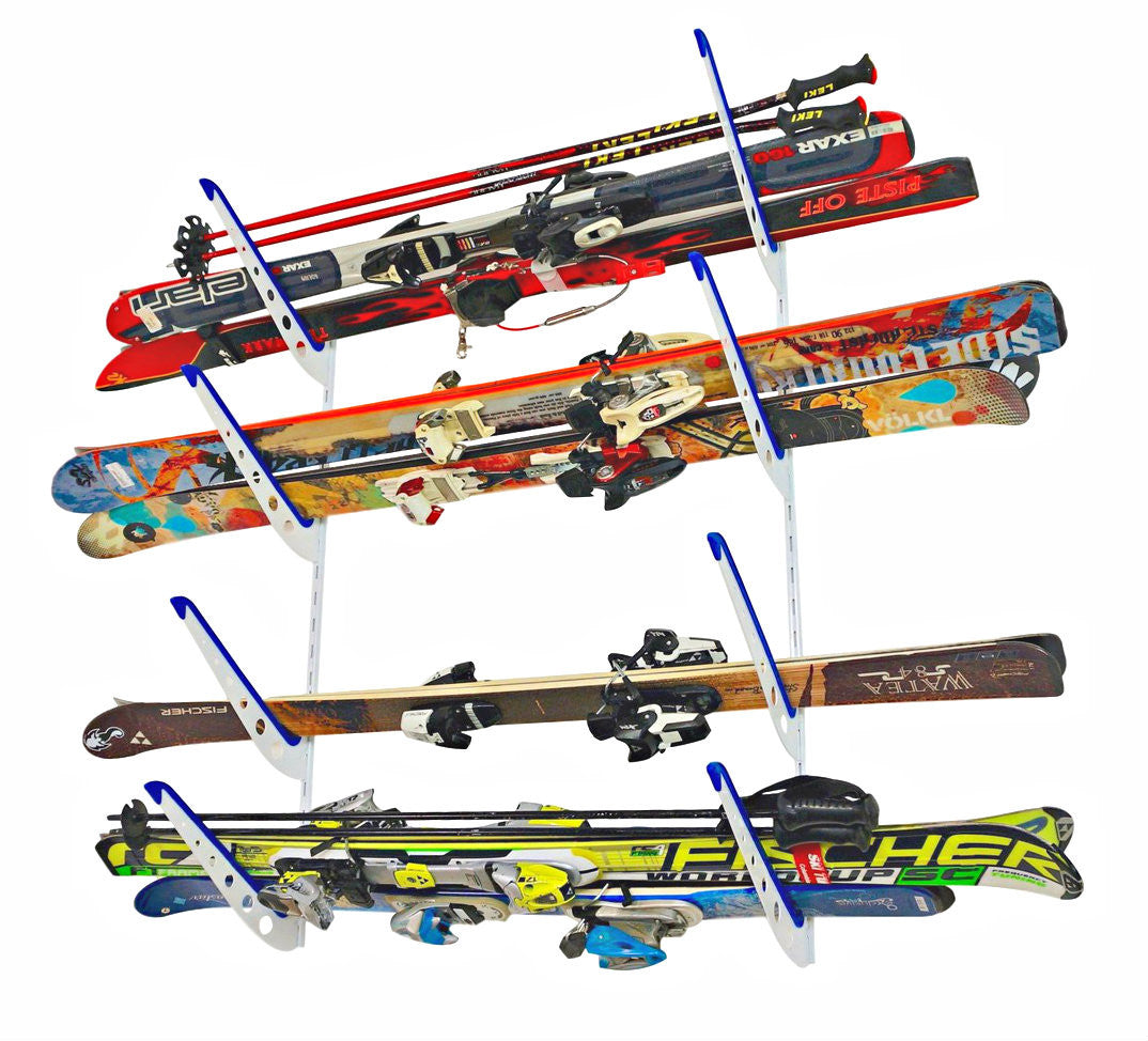 horizontal ski storage rack adjustable #color_white